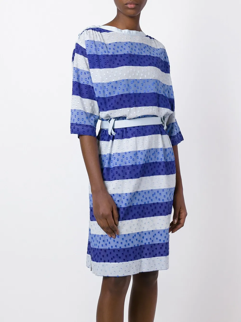 COURREGES Femme Courrèges Robe Rayée Ceinturée 5 COURREGES Femme Courrèges Robe Rayée Ceinturée – Image 3