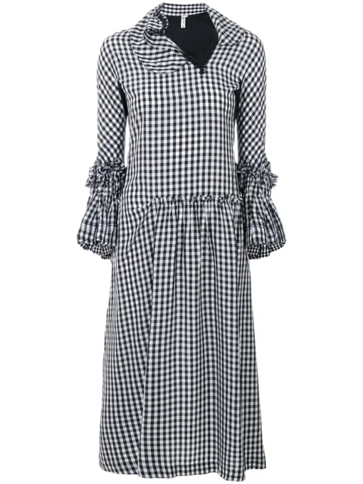 Comme Des Garcons Femme Comme Des Garçons Robe à Volants Et Carreaux Vichy -Promos Féerie Jupe Boutique 12192244 10441268 1000