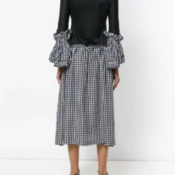 Comme Des Garcons Femme Comme Des Garçons Robe à Volants Et Carreaux Vichy -Promos Féerie Jupe Boutique 12192244 10441293 1000