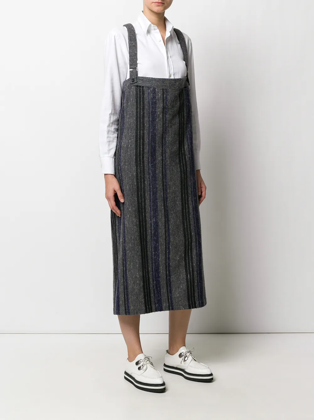 Femme Yohji Yamamoto Robe Droite à Bretelles Et Rayures 5 Femme Yohji Yamamoto Robe Droite à Bretelles Et Rayures – Image 3