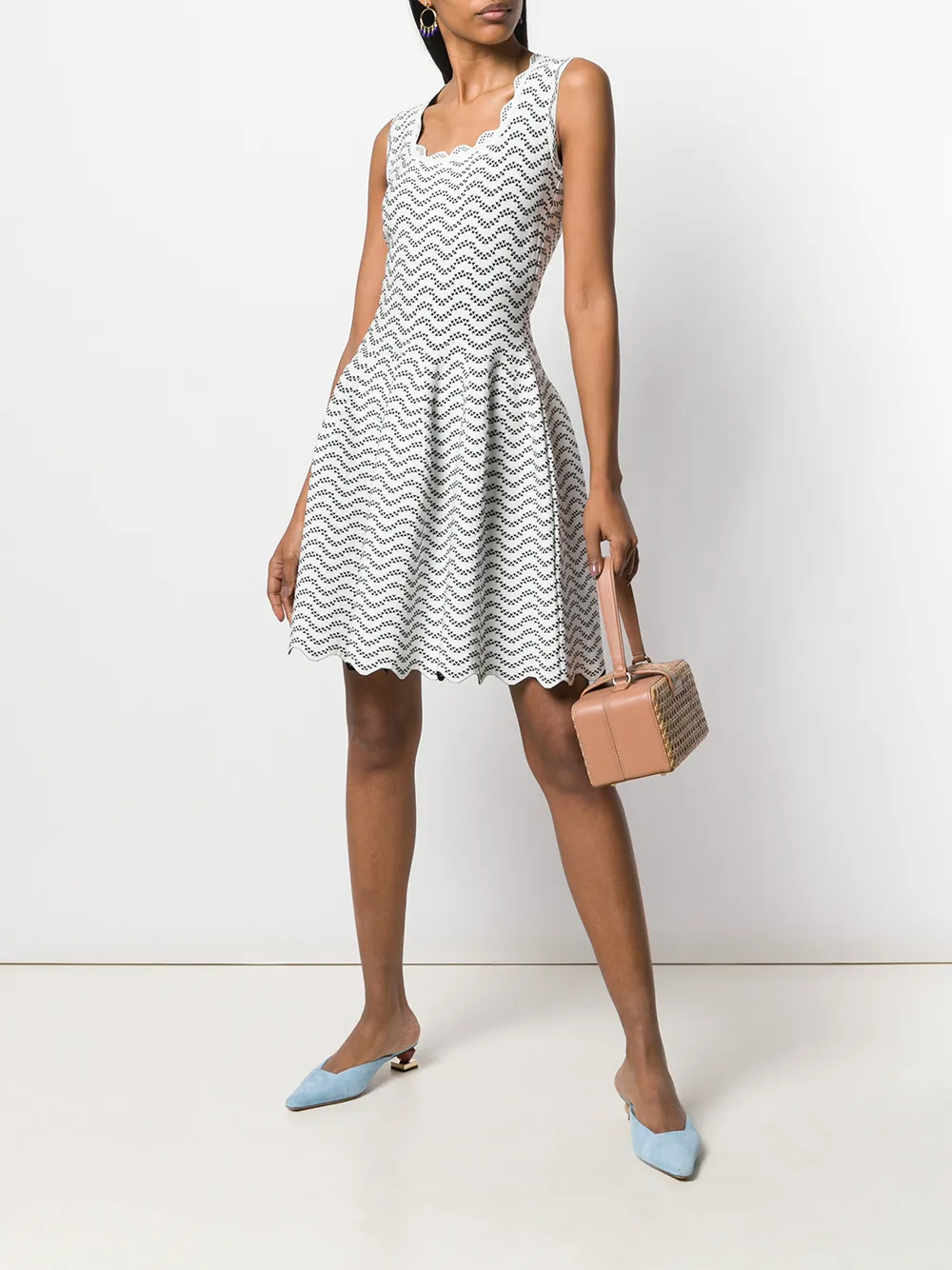 ALAIA Femme Alaïa Robe évasée à Imprimé Géométrique 4 ALAIA Femme Alaïa Robe évasée à Imprimé Géométrique – Image 2