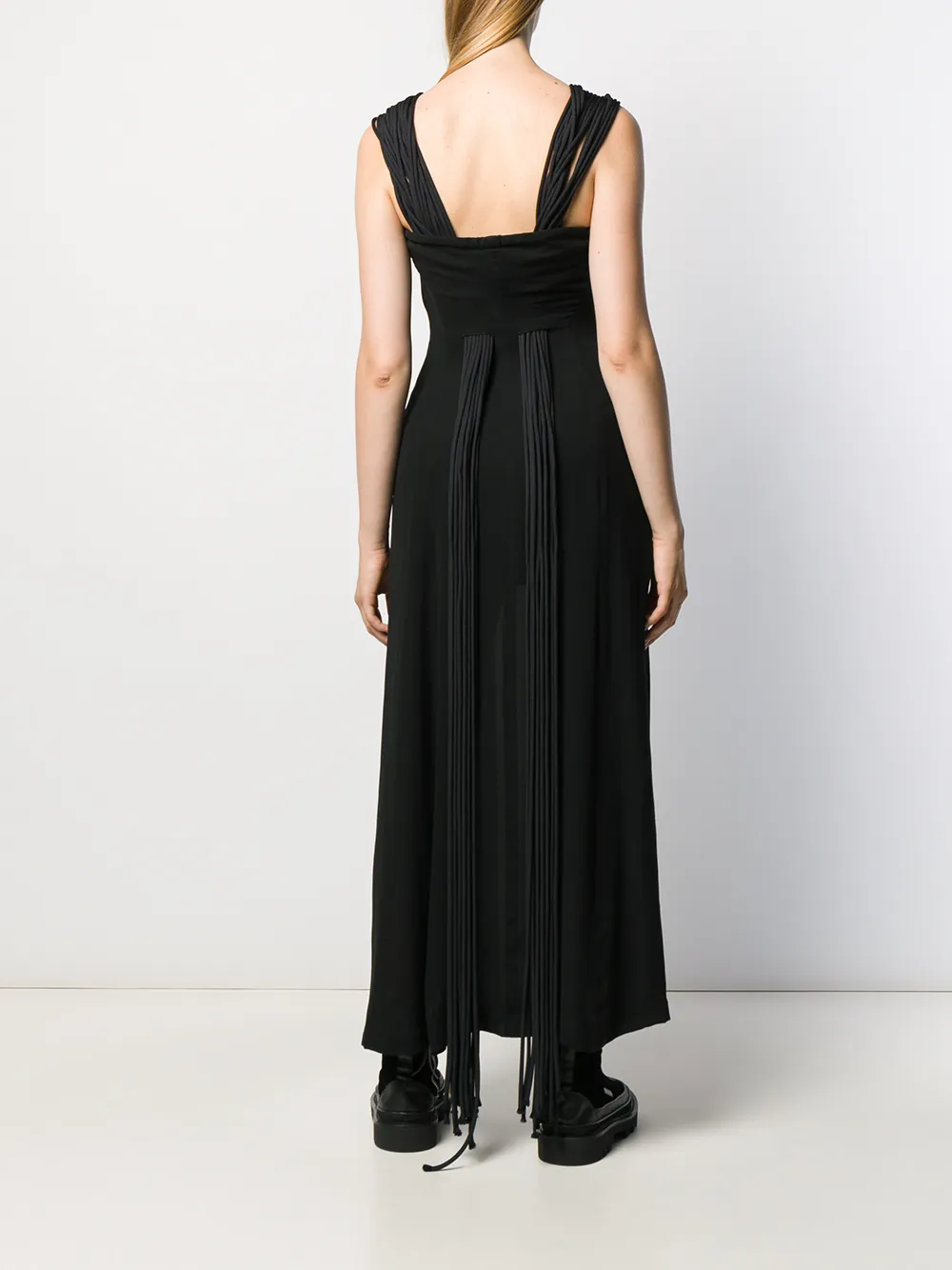 Femme Yohji Yamamoto Robe Mi-longue à Bretelles Multiples 6 Femme Yohji Yamamoto Robe Mi-longue à Bretelles Multiples – Image 4