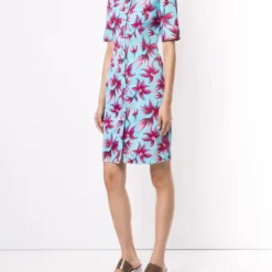 Femme Versace Robe-chemise Courte à Fleurs -Promos Féerie Jupe Boutique 14478336 21744867 1000