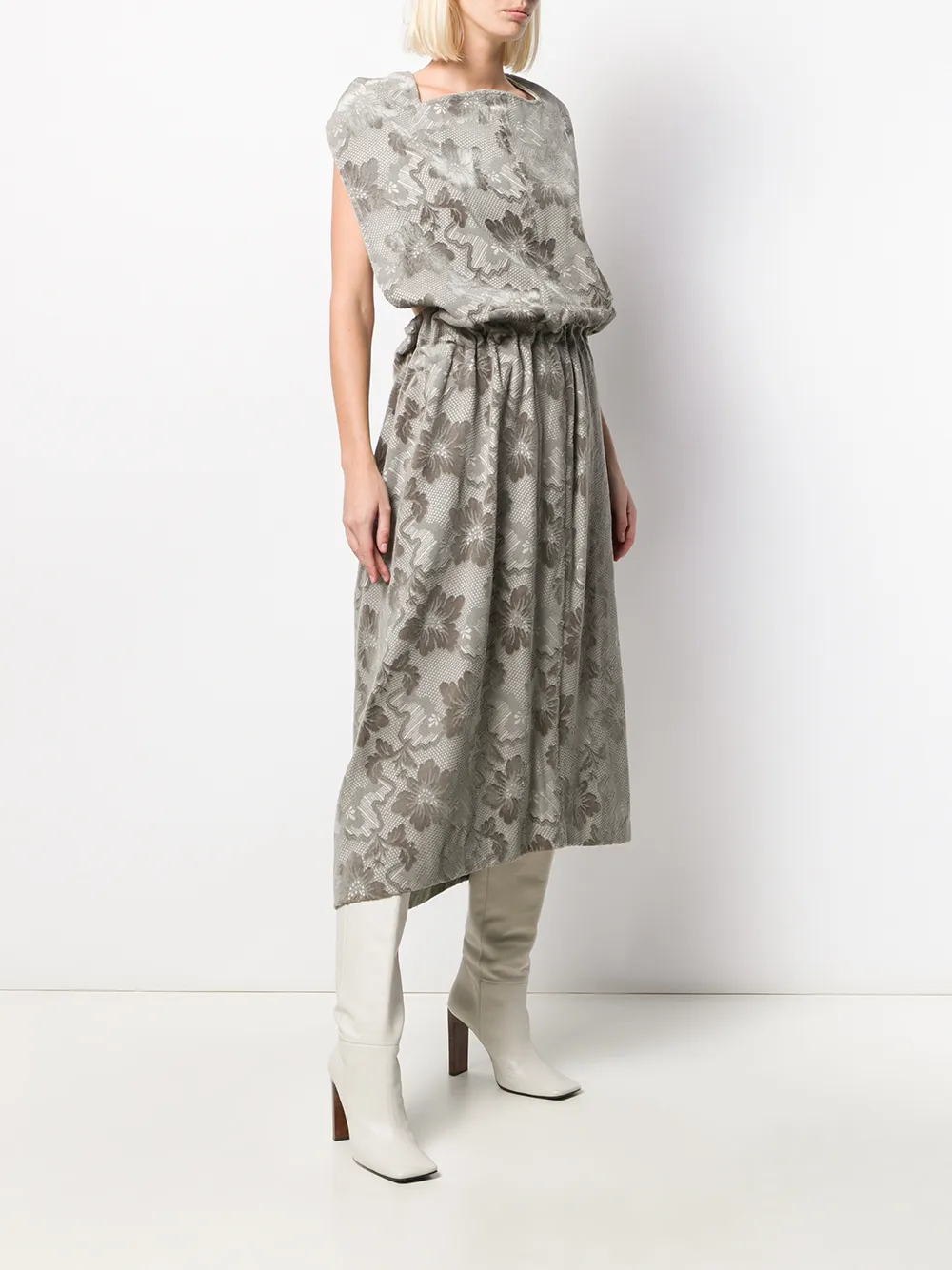 Comme Des Garcons Femme Comme Des Garçons Robe Mi-longue à Fleurs En Jacquard 5 Comme Des Garcons Femme Comme Des Garçons Robe Mi-longue à Fleurs En Jacquard – Image 3