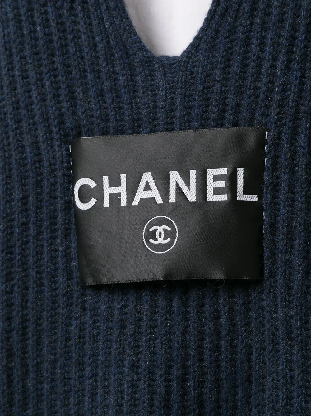 Femme CHANEL Robe Courte Nervurée à Patch Logo 7 Femme CHANEL Robe Courte Nervurée à Patch Logo – Image 5
