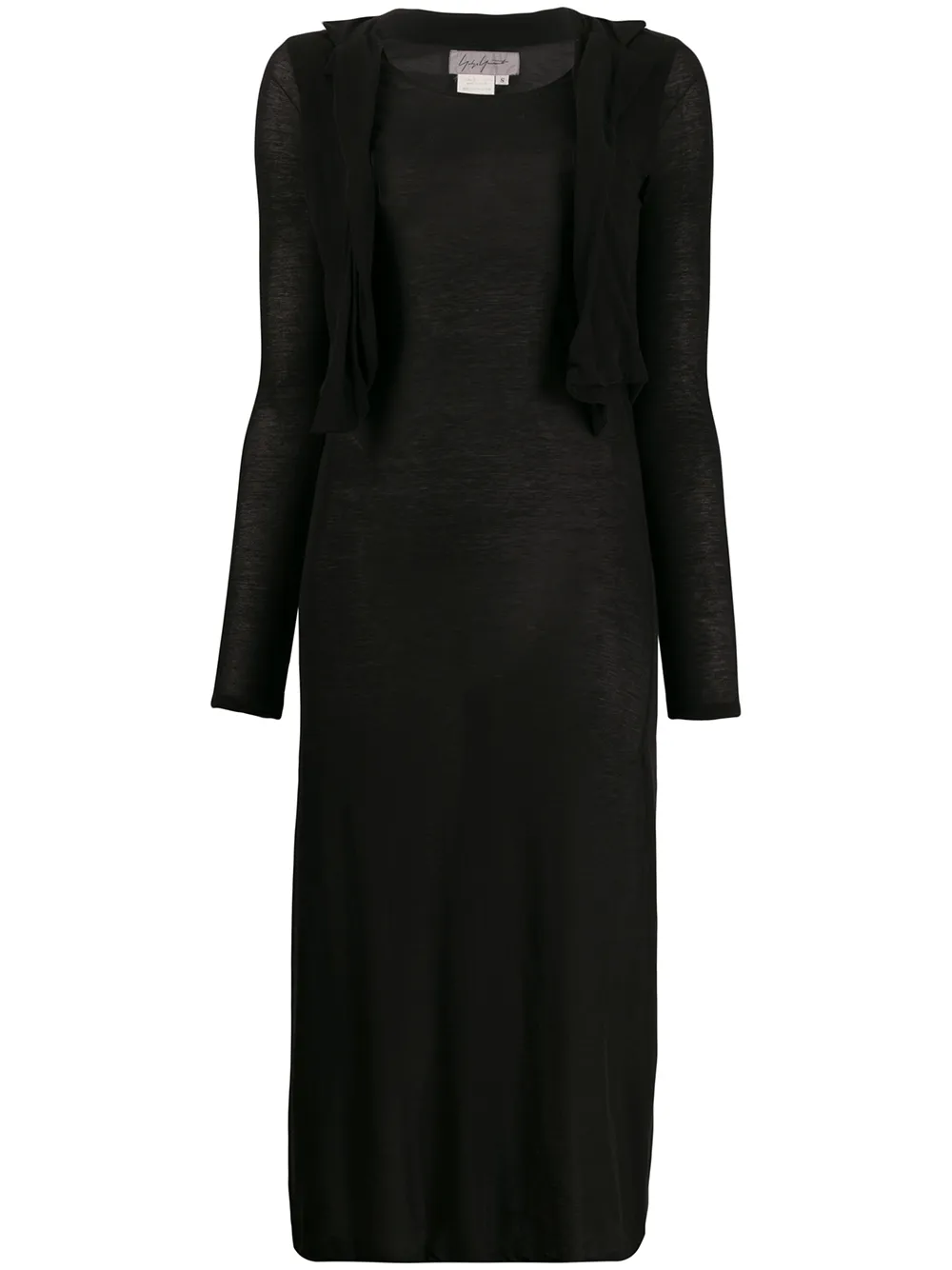 Femme Yohji Yamamoto Robe Ajustée à Détail De Veste Superposée 3 Femme Yohji Yamamoto Robe Ajustée à Détail De Veste Superposée