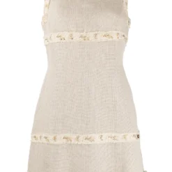 Femme CHANEL Robe Droit à Détails Franges