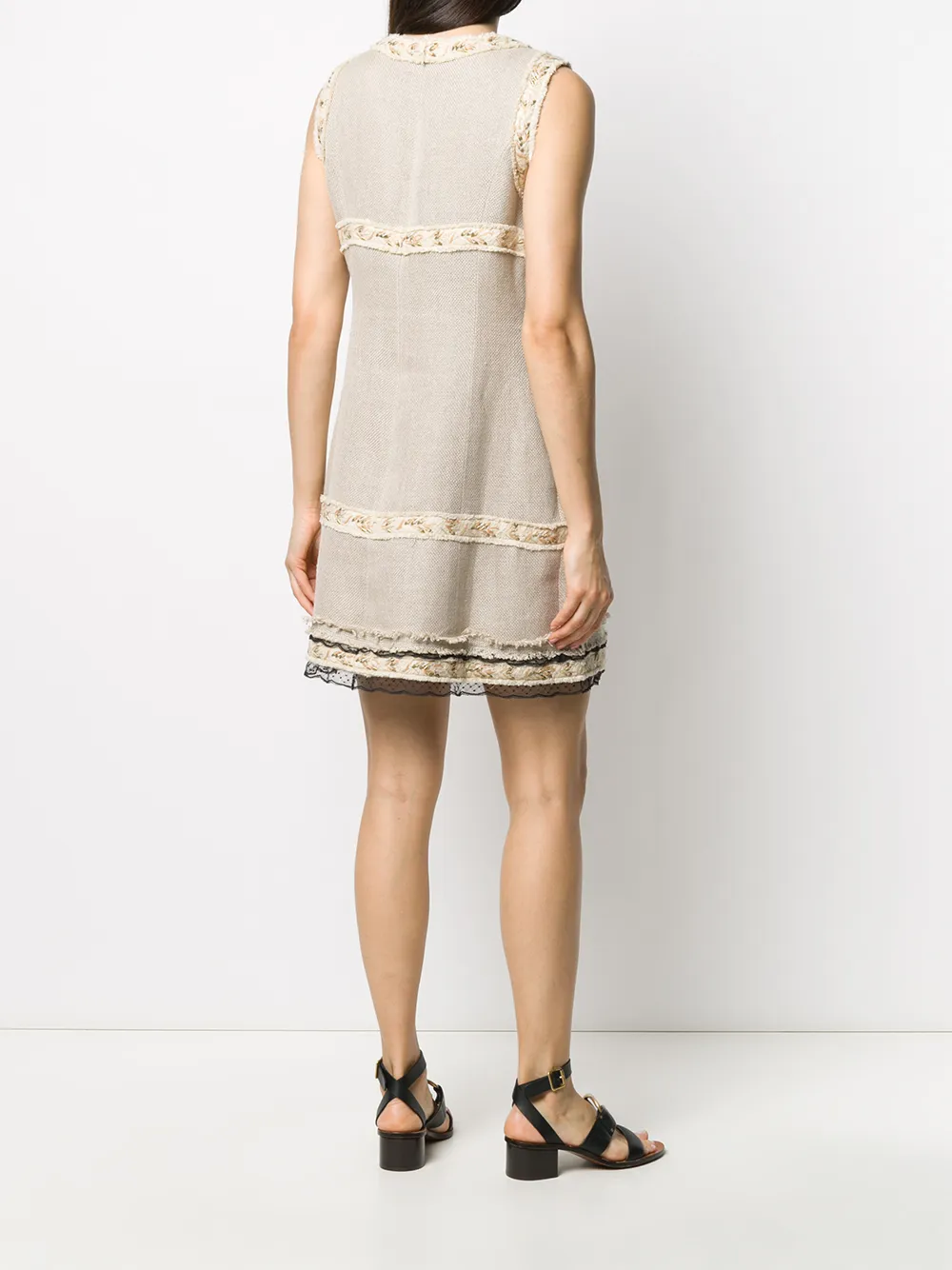 Femme CHANEL Robe Droit à Détails Franges 6 Femme CHANEL Robe Droit à Détails Franges – Image 4