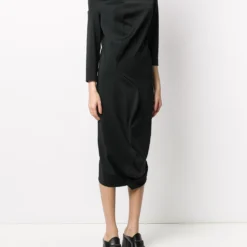 Comme Des Garcons Femme Comme Des Garçons Robe Mi-longue à Empiècement Drapé -Promos Féerie Jupe Boutique 15273741 26772406 1000