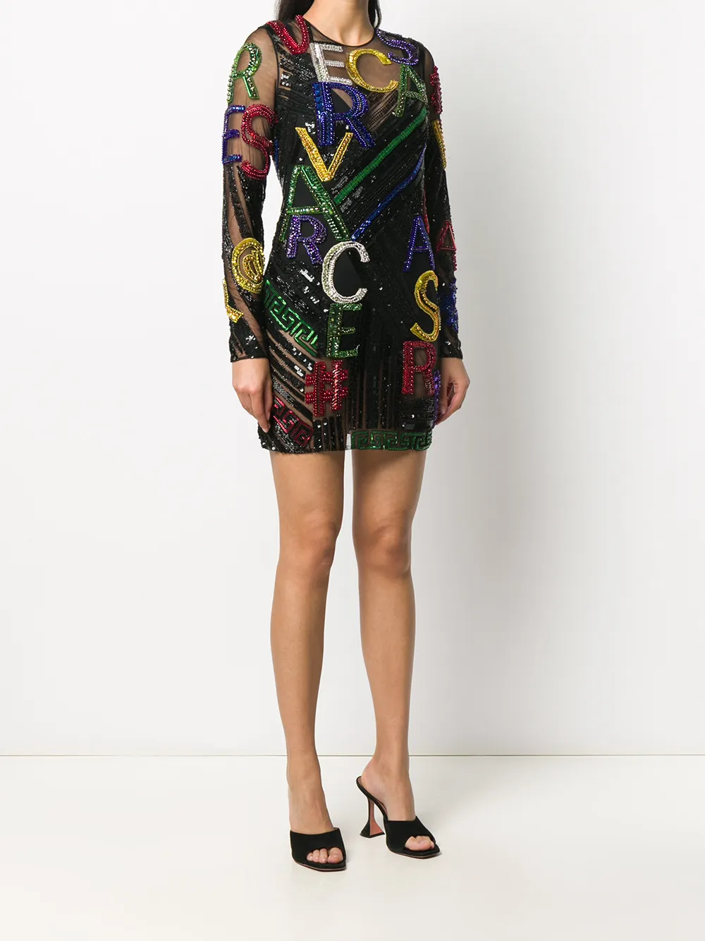 Femme Versace Robe Courte Brodée De Sequins 5 Femme Versace Robe Courte Brodée De Sequins – Image 3