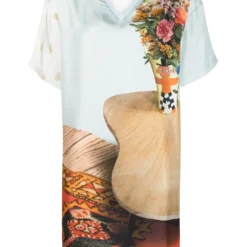 Femme Walter Van Beirendonck Robe En Soie à Manches Courtes