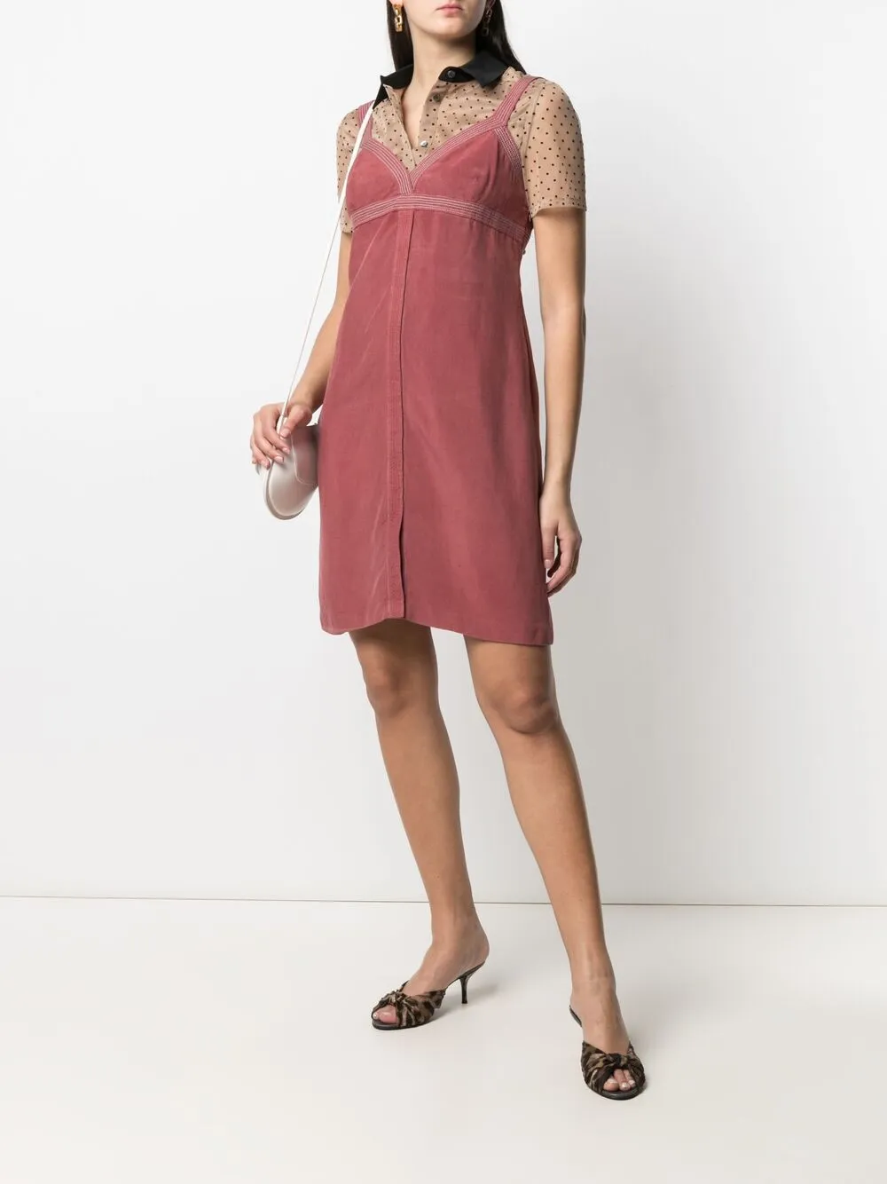 Femme Valentino Garavani Robe Courte à Coutures Contrastantes (années 1980) 4 Femme Valentino Garavani Robe Courte à Coutures Contrastantes (années 1980) – Image 2