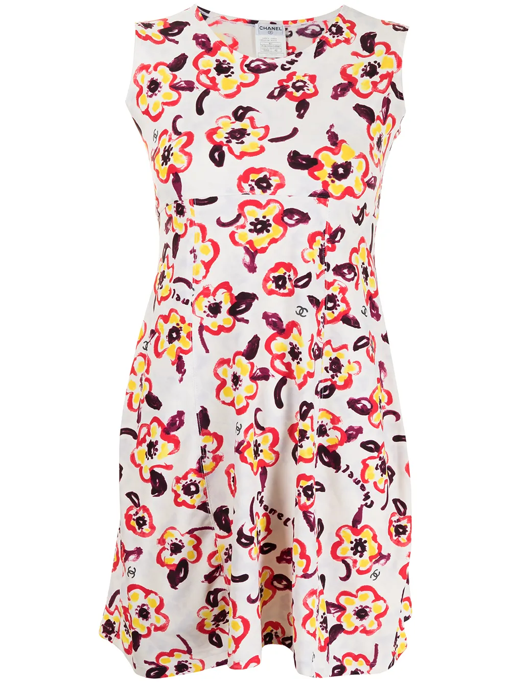 Femme CHANEL Robe Courte à Fleurs (1996) 3 Femme CHANEL Robe Courte à Fleurs (1996)