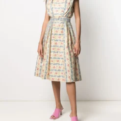 Femme A.N.G.E.L.O. Vintage Cult Robe évasée Mi-longue à Fleurs 13 Femme A.N.G.E.L.O. Vintage Cult Robe évasée Mi-longue à Fleurs -Promos Féerie Jupe Boutique 16683767 32846932 1000