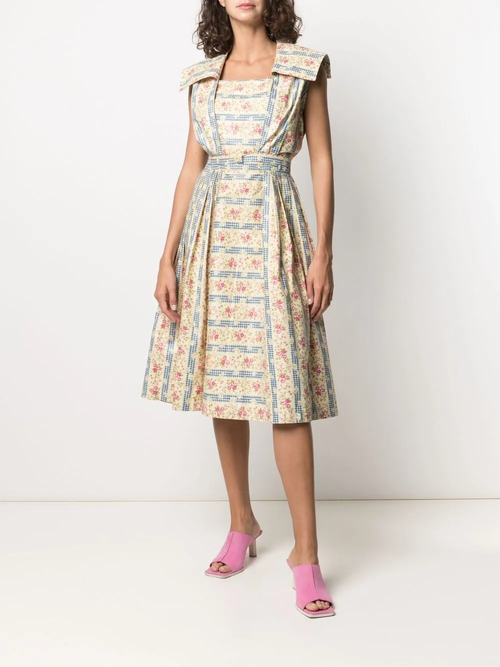 Femme A.N.G.E.L.O. Vintage Cult Robe évasée Mi-longue à Fleurs 8 Femme A.N.G.E.L.O. Vintage Cult Robe évasée Mi-longue à Fleurs – Image 6