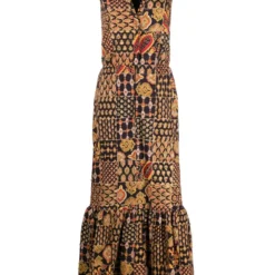 Femme A.N.G.E.L.O. Vintage Cult Robe Longue à Imprimé Cachemire (années 1960)