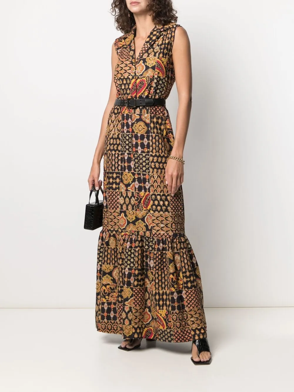 Femme A.N.G.E.L.O. Vintage Cult Robe Longue à Imprimé Cachemire (années 1960) 4 Femme A.N.G.E.L.O. Vintage Cult Robe Longue à Imprimé Cachemire (années 1960) – Image 2