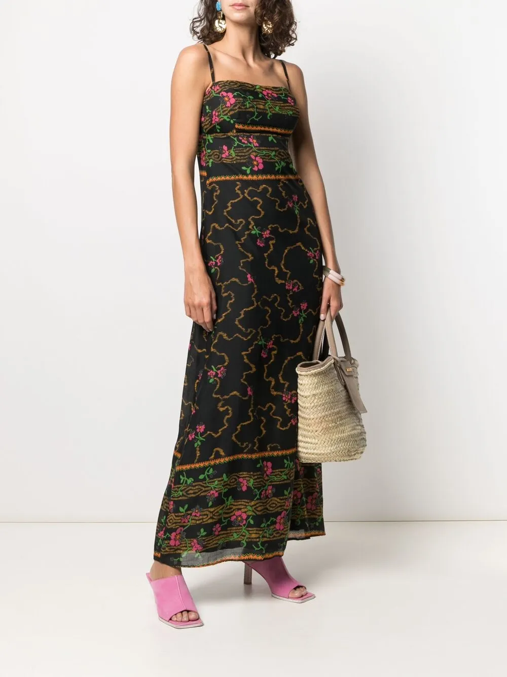 Femme A.N.G.E.L.O. Vintage Cult Ensemble Robe Et Cape à Fleurs (années 1970) 4 Femme A.N.G.E.L.O. Vintage Cult Ensemble Robe Et Cape à Fleurs (années 1970) – Image 2