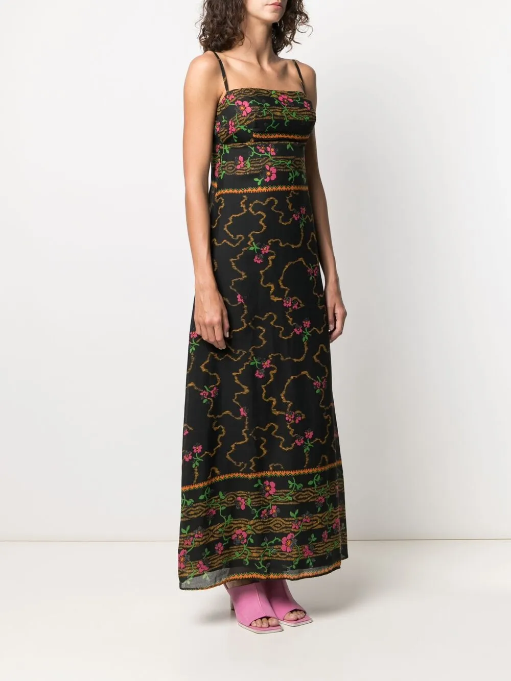 Femme A.N.G.E.L.O. Vintage Cult Ensemble Robe Et Cape à Fleurs (années 1970) 5 Femme A.N.G.E.L.O. Vintage Cult Ensemble Robe Et Cape à Fleurs (années 1970) – Image 3