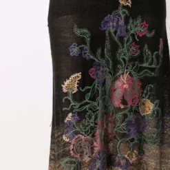 Femme A.N.G.E.L.O. Vintage Cult Robe En Maille Fine à Fleurs Brodées (années 1990) -Promos Féerie Jupe Boutique 16702656 33034562 1000