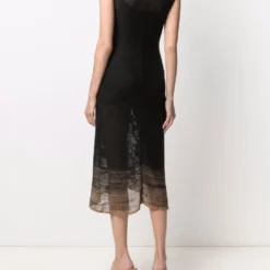 Femme A.N.G.E.L.O. Vintage Cult Robe En Maille Fine à Fleurs Brodées (années 1990) -Promos Féerie Jupe Boutique 16702656 33034569 1000