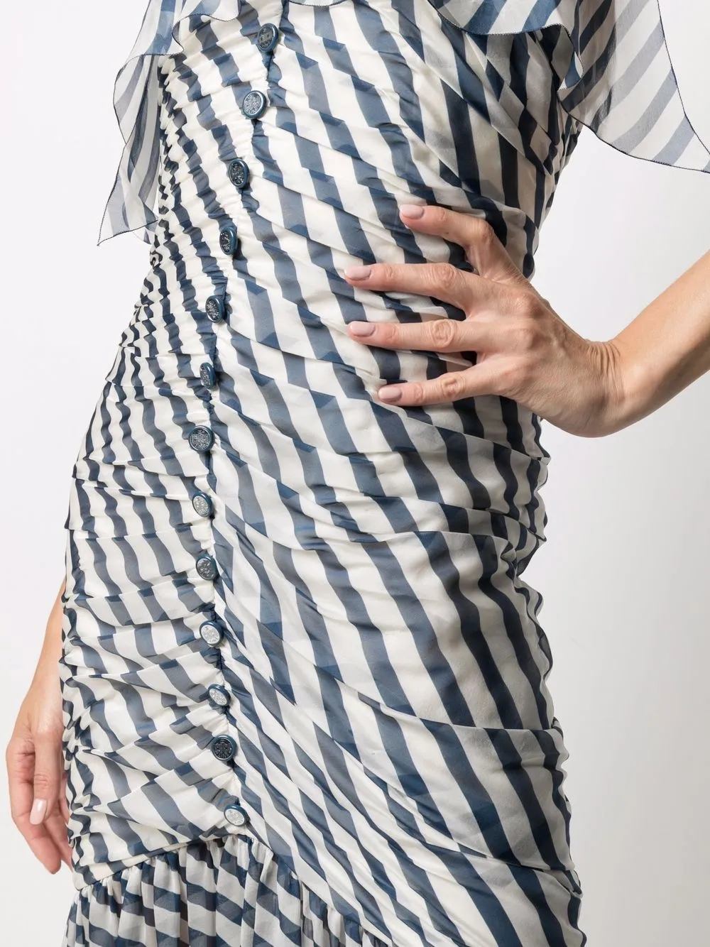 Femme CHANEL Robe Mi-longue à Rayures (2008) 7 Femme CHANEL Robe Mi-longue à Rayures (2008) – Image 5