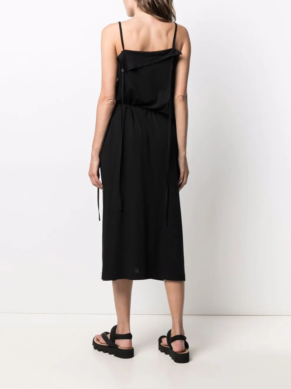 Femme Yohji Yamamoto Robe Drapée à Découpes (années 2000) 6 Femme Yohji Yamamoto Robe Drapée à Découpes (années 2000) – Image 4