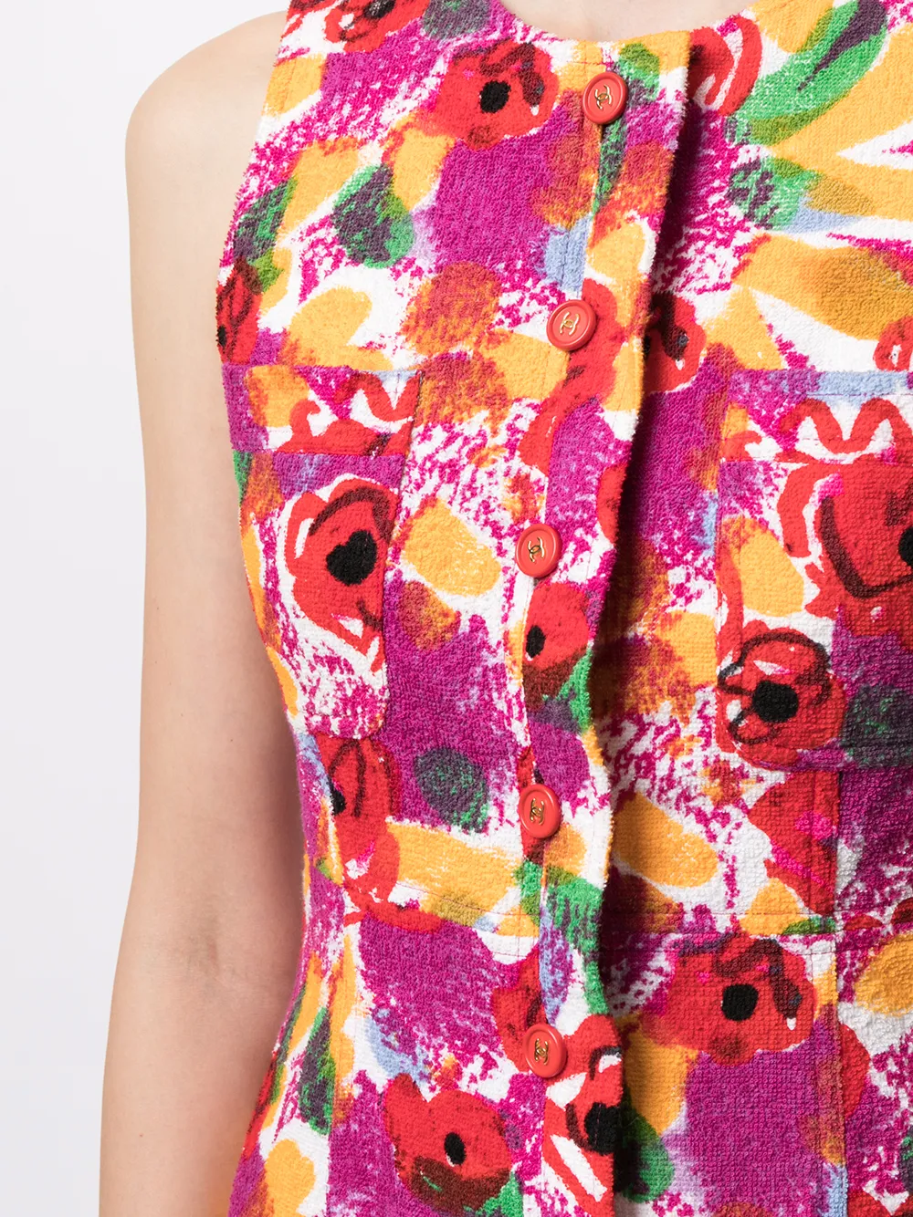 Femme CHANEL Robe Courte à Fleurs (1997) 7 Femme CHANEL Robe Courte à Fleurs (1997) – Image 5