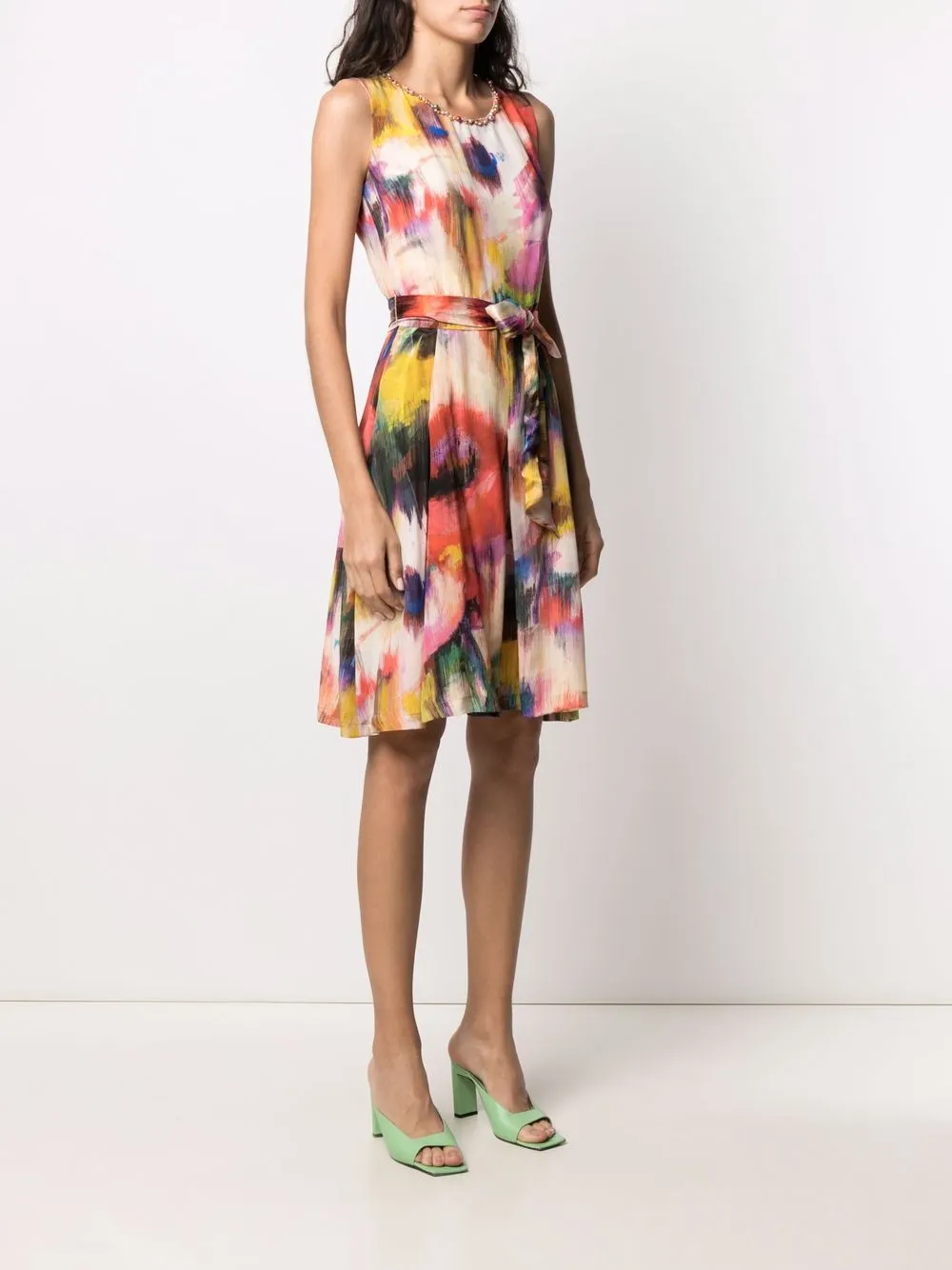 Femme A.N.G.E.L.O. Vintage Cult Robe Ceinturée à Imprimé Abstrait (années 1990) 5 Femme A.N.G.E.L.O. Vintage Cult Robe Ceinturée à Imprimé Abstrait (années 1990) – Image 3