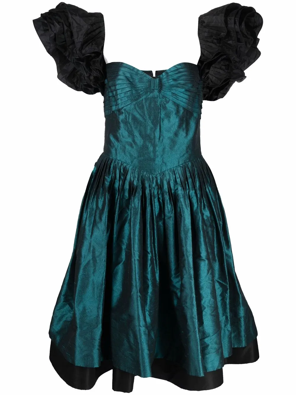 Femme Nina Ricci Robe évasée à Manches Volantées (années 1980)