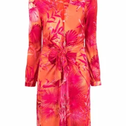 Femme Versace Robe Imprimée En Soie (années 2000)