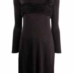 Femme Versace Robe Courte Asymétrique à Fronces