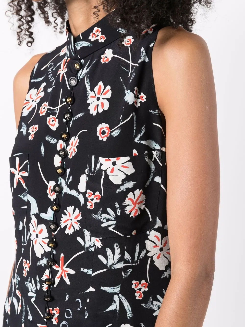 Femme CHANEL Robe Sans Manches à Fleurs (1997) 7 Femme CHANEL Robe Sans Manches à Fleurs (1997) – Image 5