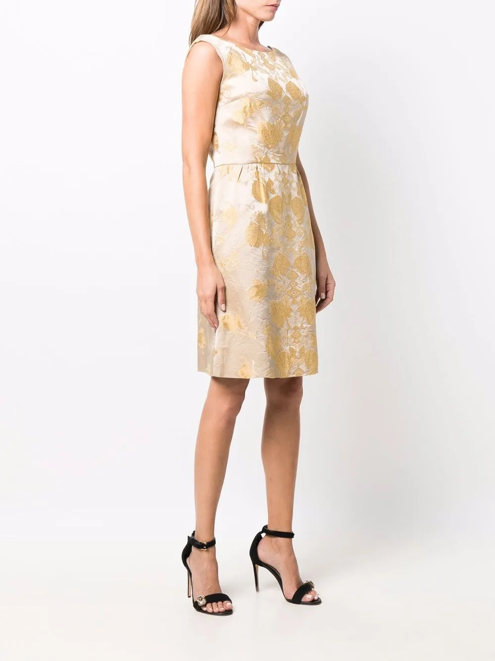 Femme A.N.G.E.L.O. Vintage Cult Robe à Fleurs En Jacquard (années 1950) 5 Femme A.N.G.E.L.O. Vintage Cult Robe à Fleurs En Jacquard (années 1950) – Image 3