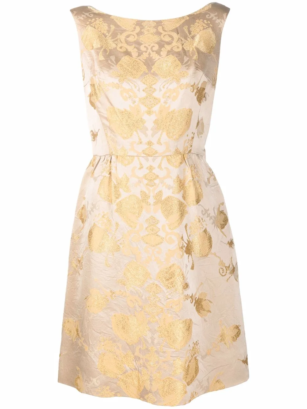 Femme A.N.G.E.L.O. Vintage Cult Robe à Fleurs En Jacquard (années 1950) 3 Femme A.N.G.E.L.O. Vintage Cult Robe à Fleurs En Jacquard (années 1950)