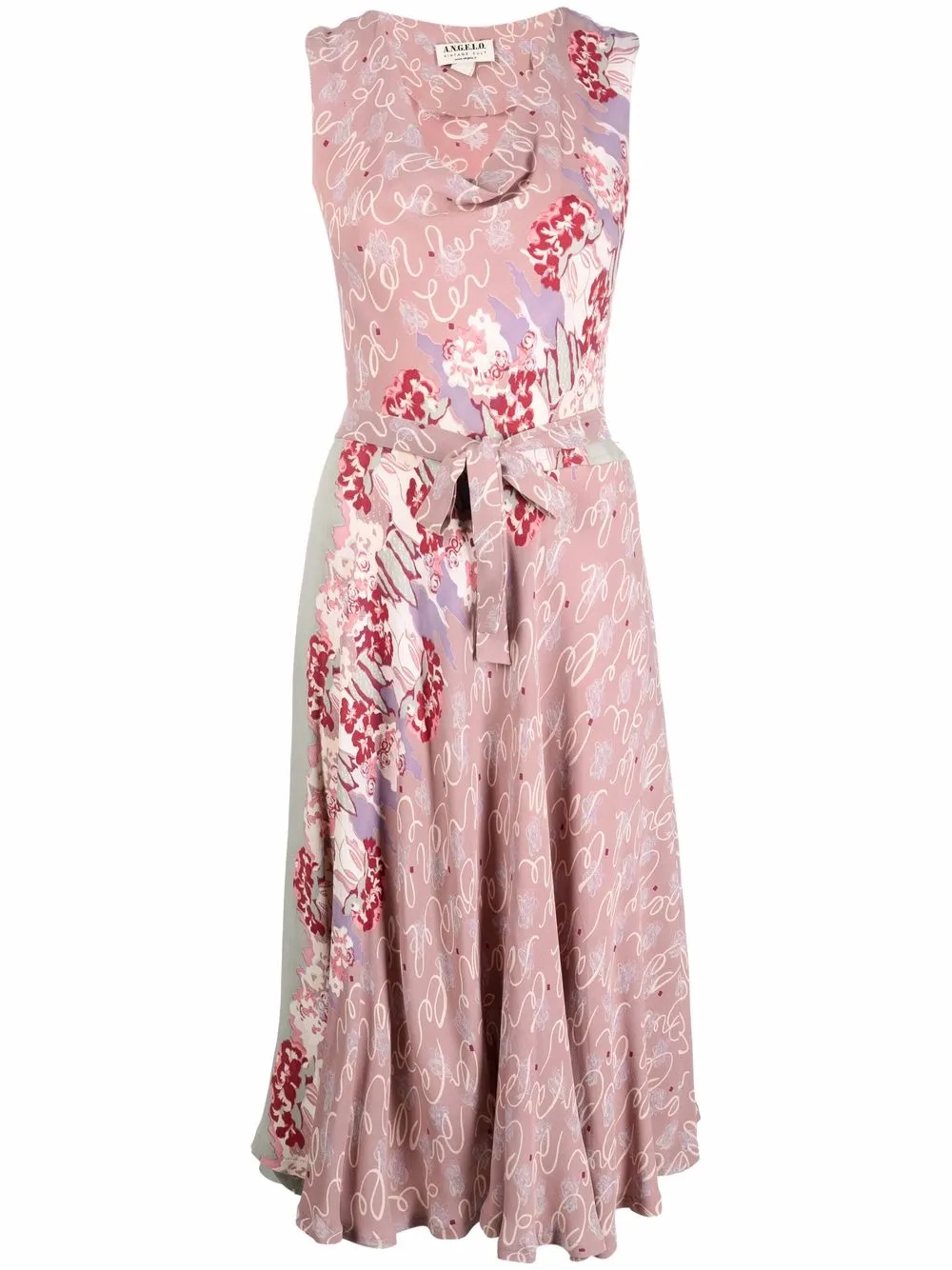 Femme A.N.G.E.L.O. Vintage Cult Robe Mi-longue évasée à Imprimé Abstrait (années 1990) 3 Femme A.N.G.E.L.O. Vintage Cult Robe Mi-longue évasée à Imprimé Abstrait (années 1990)