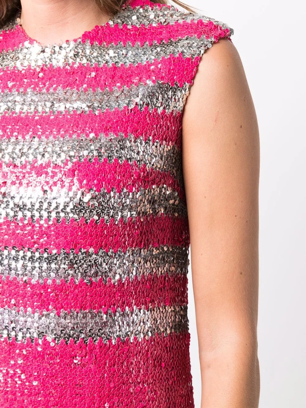 Femme A.N.G.E.L.O. Vintage Cult Robe Courte Sans Manches à Sequins Brodés (années 1960) 7 Femme A.N.G.E.L.O. Vintage Cult Robe Courte Sans Manches à Sequins Brodés (années 1960) – Image 5