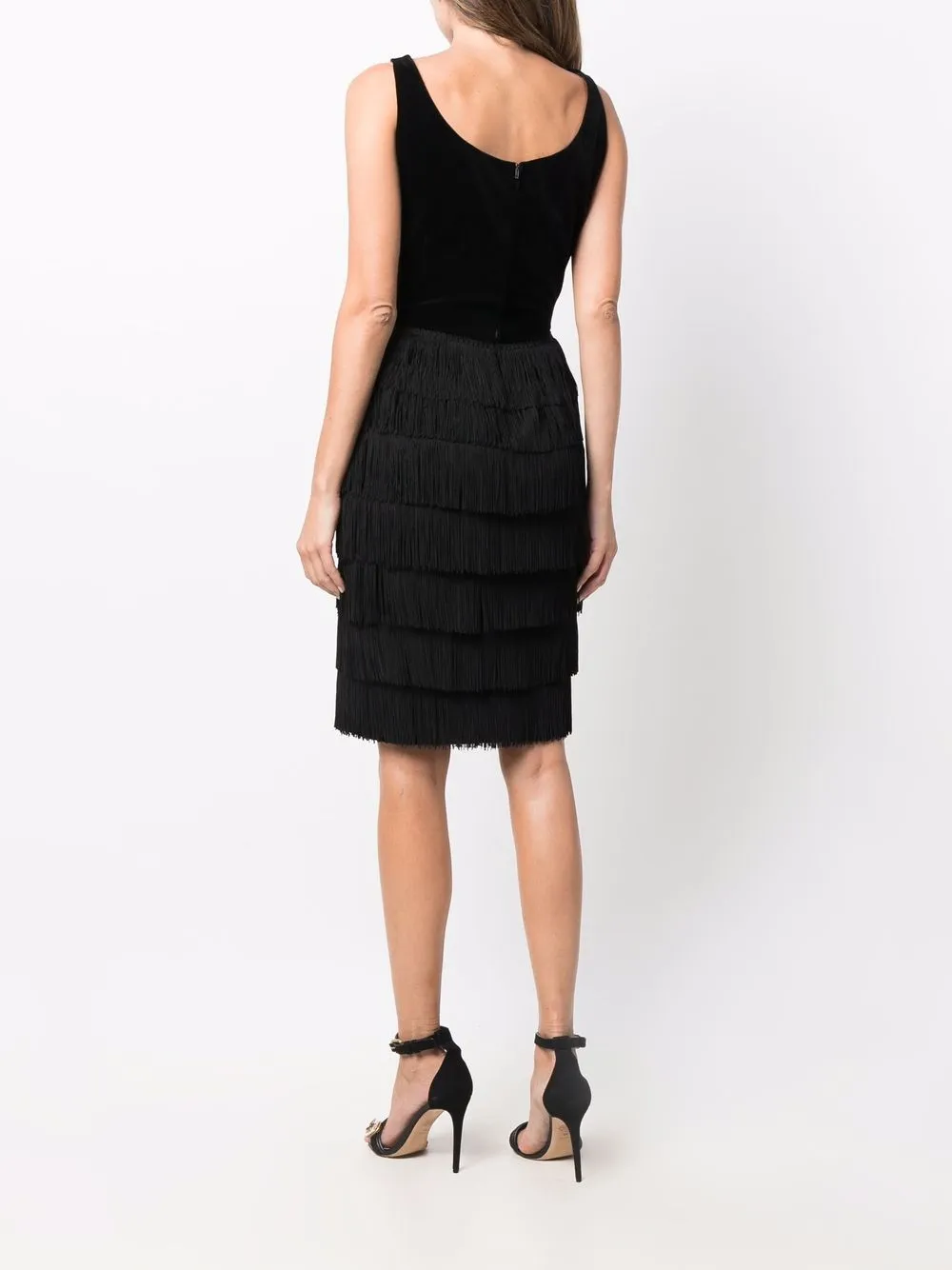 Femme A.N.G.E.L.O. Vintage Cult Robe Mi-longue à Franges (années 1960) 6 Femme A.N.G.E.L.O. Vintage Cult Robe Mi-longue à Franges (années 1960) – Image 4