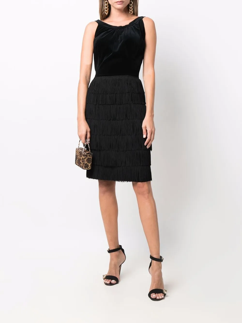 Femme A.N.G.E.L.O. Vintage Cult Robe Mi-longue à Franges (années 1960) 4 Femme A.N.G.E.L.O. Vintage Cult Robe Mi-longue à Franges (années 1960) – Image 2