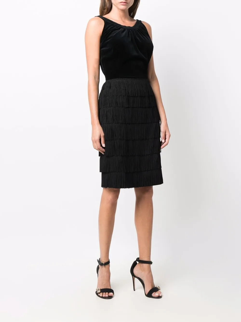 Femme A.N.G.E.L.O. Vintage Cult Robe Mi-longue à Franges (années 1960) 5 Femme A.N.G.E.L.O. Vintage Cult Robe Mi-longue à Franges (années 1960) – Image 3