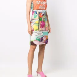 Femme Moschino Robe Imprimée Stone Age Sans Manches 9 Femme Moschino Robe Imprimée Stone Age Sans Manches -Promos Féerie Jupe Boutique 17321308 35793542 1000