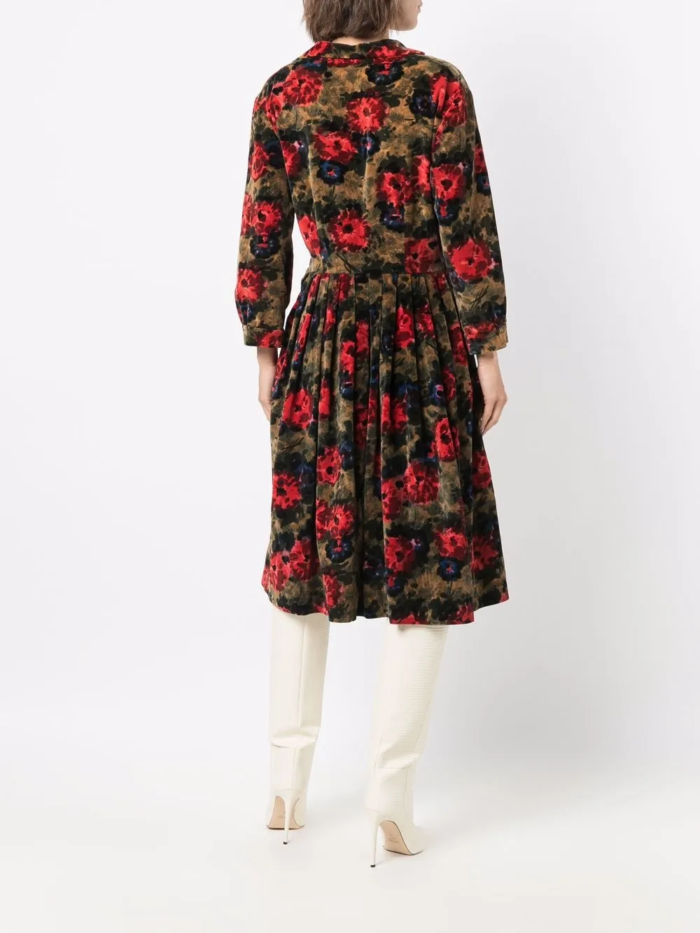 Femme A.N.G.E.L.O. Vintage Cult Robe-chemise Plissée à Fleurs (années 1950) 6 Femme A.N.G.E.L.O. Vintage Cult Robe-chemise Plissée à Fleurs (années 1950) – Image 4