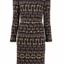 Femme Dolce & Gabbana Robe Cintrée à Imprimé Graphique (années 2000)