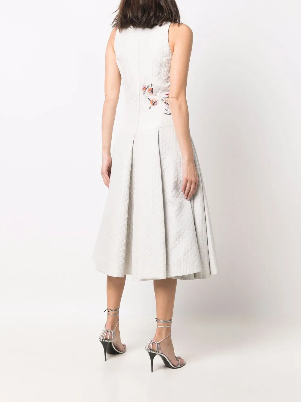 Femme Christian Dior Robe Mi-longue à Fleurs Brodées Pre-owned (2015) 6 Femme Christian Dior Robe Mi-longue à Fleurs Brodées Pre-owned (2015) – Image 4