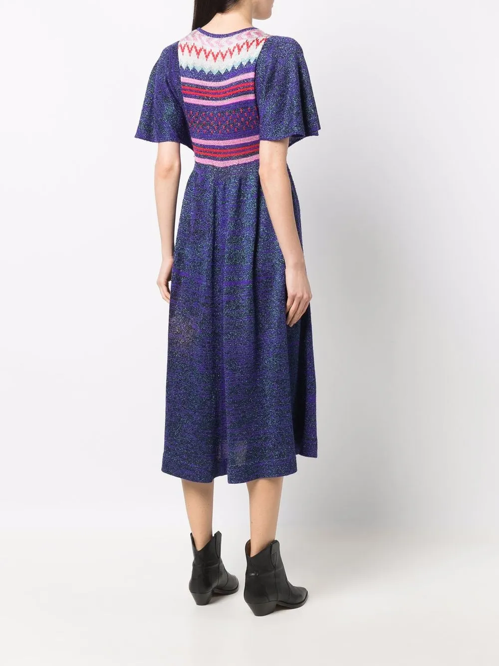 Femme Kansai Yamamoto Robe Mi-longue En Maille Intarsia (années 1980) 6 Femme Kansai Yamamoto Robe Mi-longue En Maille Intarsia (années 1980) – Image 4