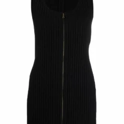 Femme Helmut Lang Robe Courte Nervurée à Design Sans Manches (années 1990)