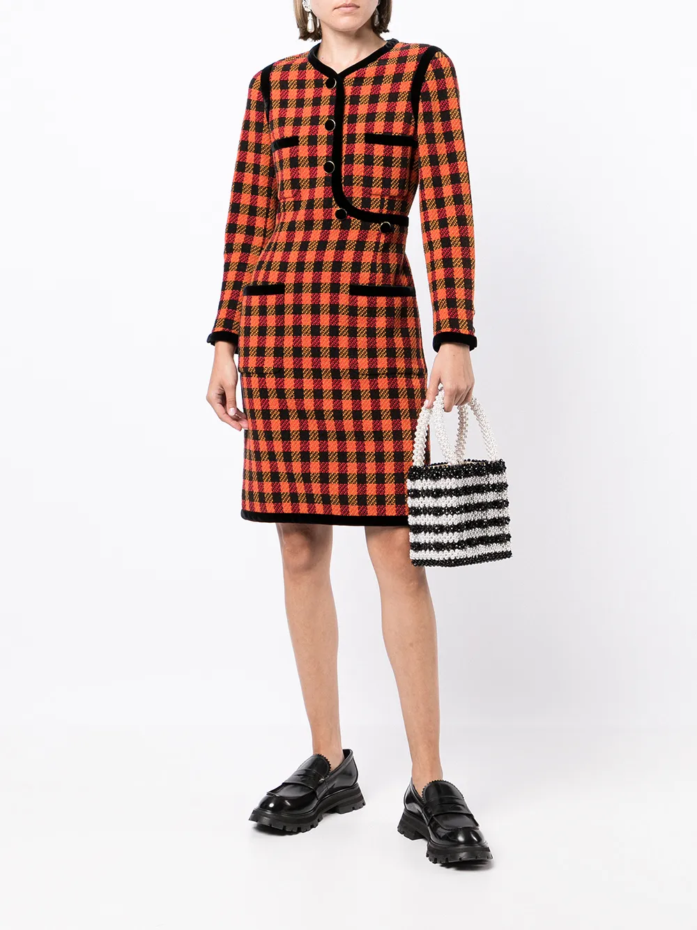 Femme CHANEL Robe à Carreaux (années 1990) 4 Femme CHANEL Robe à Carreaux (années 1990) – Image 2