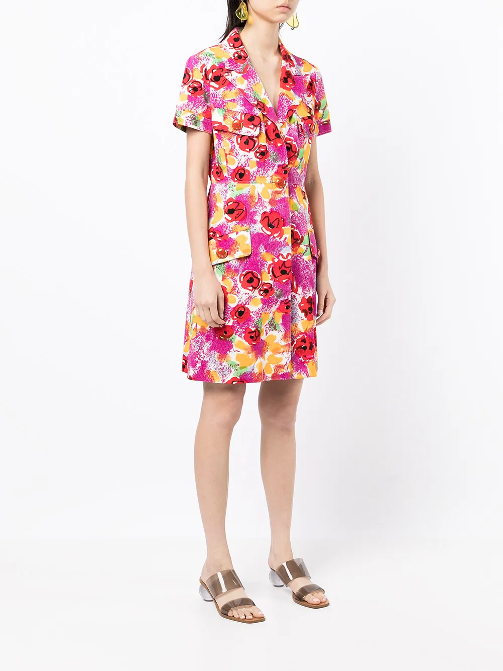 Femme CHANEL Robe-chemise à Fleurs (1997) 5 Femme CHANEL Robe-chemise à Fleurs (1997) – Image 3