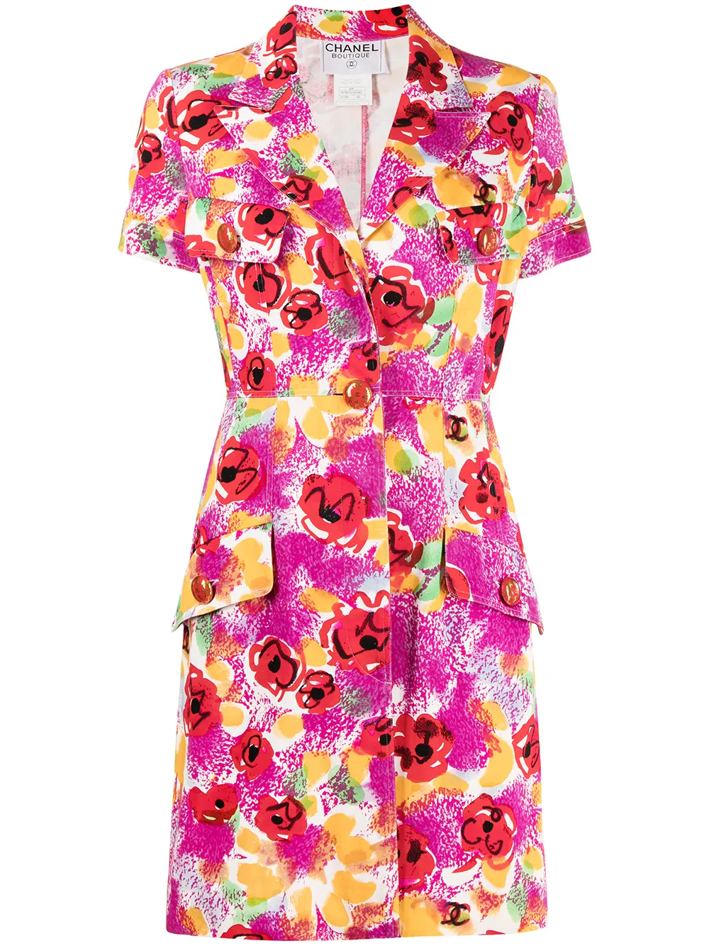 Femme CHANEL Robe-chemise à Fleurs (1997) 3 Femme CHANEL Robe-chemise à Fleurs (1997)