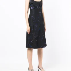 Celine Femme Céline Robe Mi-longue En Soie à Imprimé Abstrait Pre-owned -Promos Féerie Jupe Boutique 17694592 37436643 1000